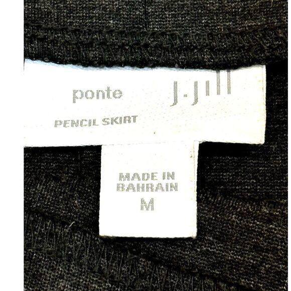 J.Jill Ponte Dark Gray Pull On Stretch Pencil Skirt Office Career Size Medium - Picture 4 of 9